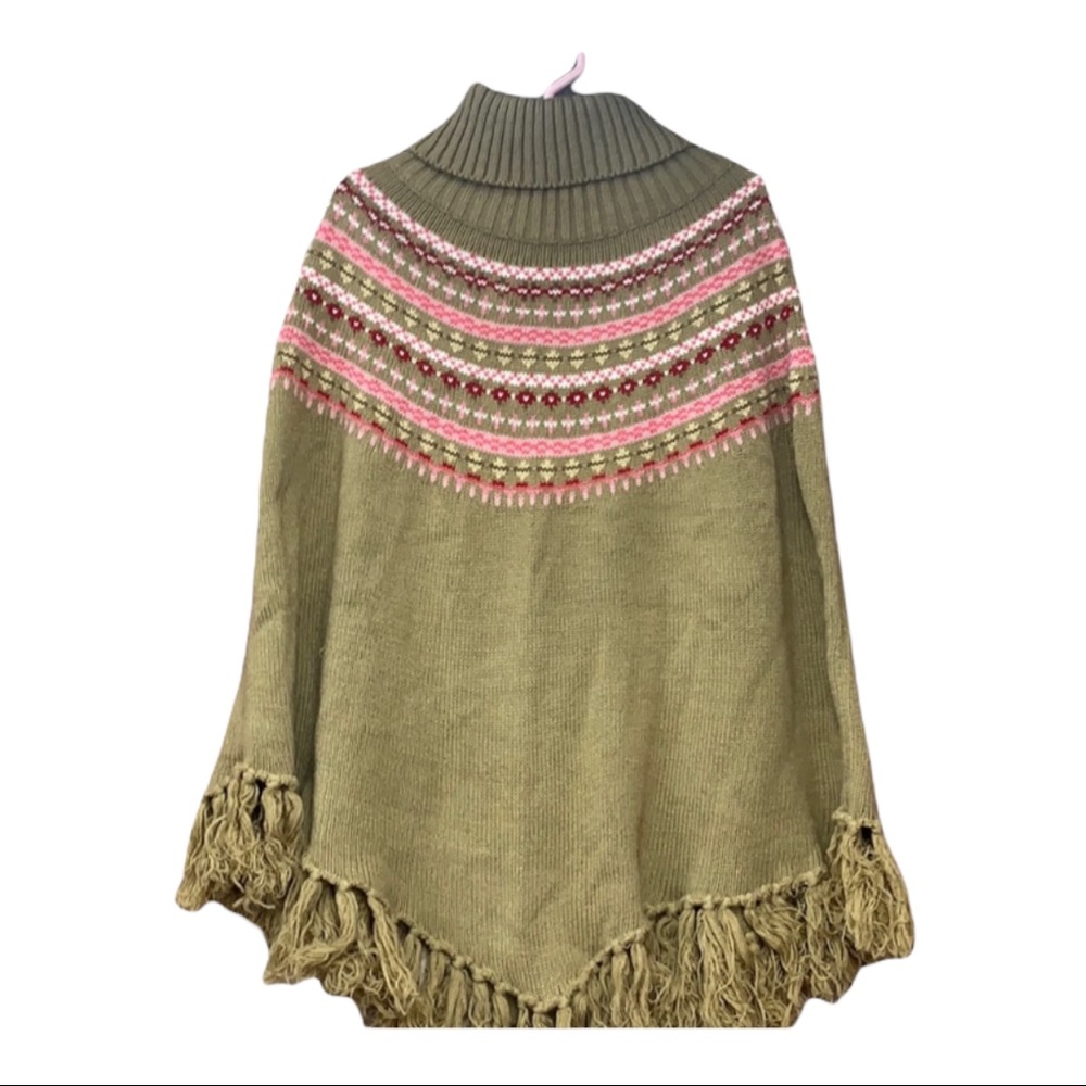 Girls One Size Poncho Sweater Derek Heart ❤️ - Picture 3 of 6